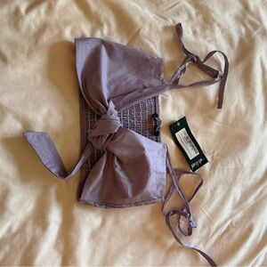 Nasty Gal Lilac Tie-Front Top
